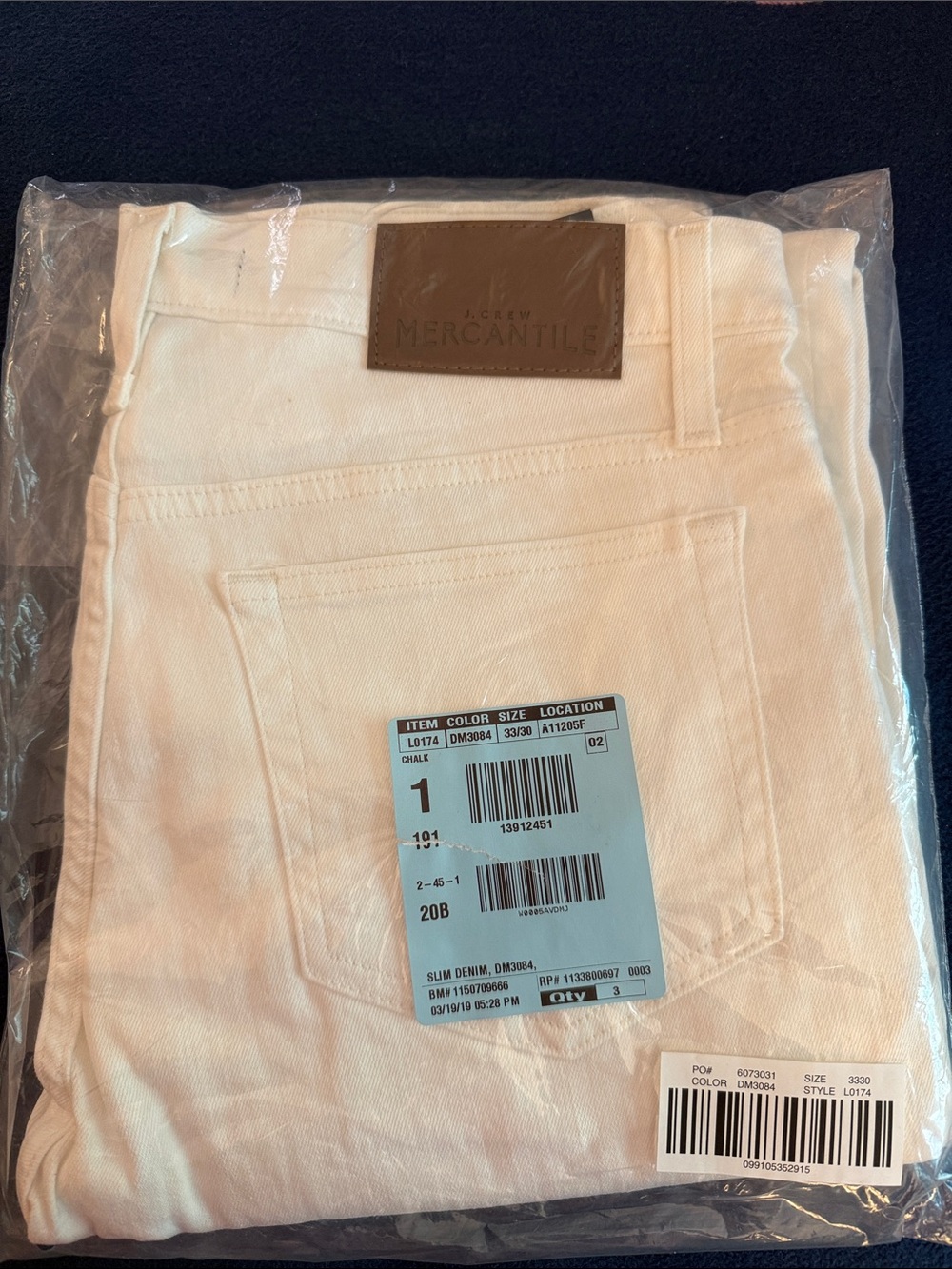 J. Crew Factory Men’s Slim Jeans in Chalk White